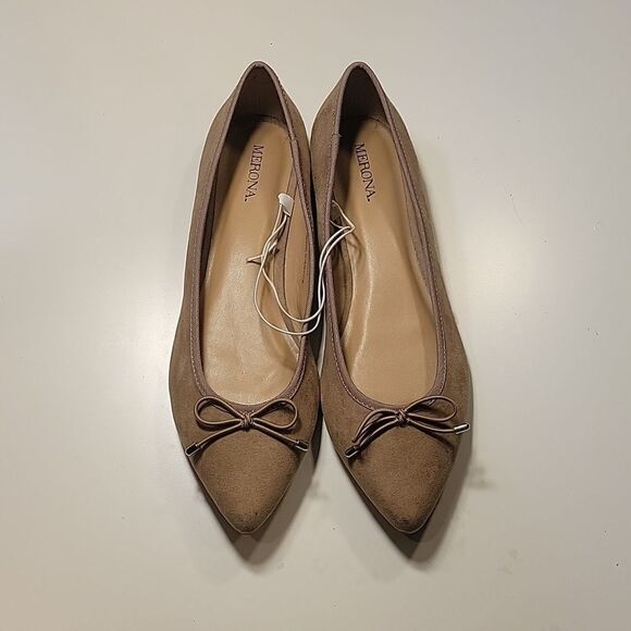 BRAND NEW MERONA POINTED TOE BALLET SUEDE FLATS SHOE - Picture 4 of 16